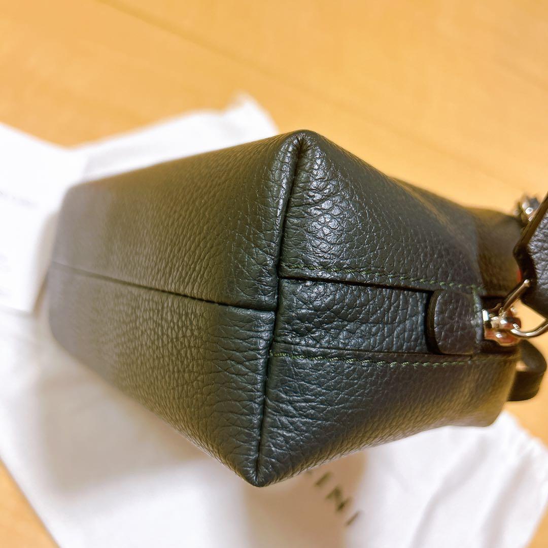 ジャンニキャリーニ アリファ S 2way バッグ 緑　dark green