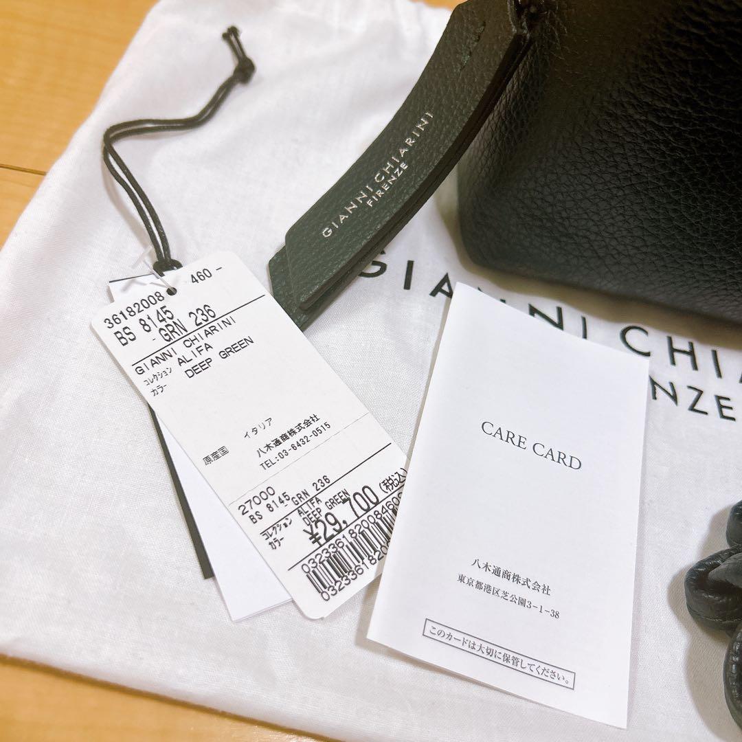 ジャンニキャリーニ アリファ S 2way バッグ 緑　dark green