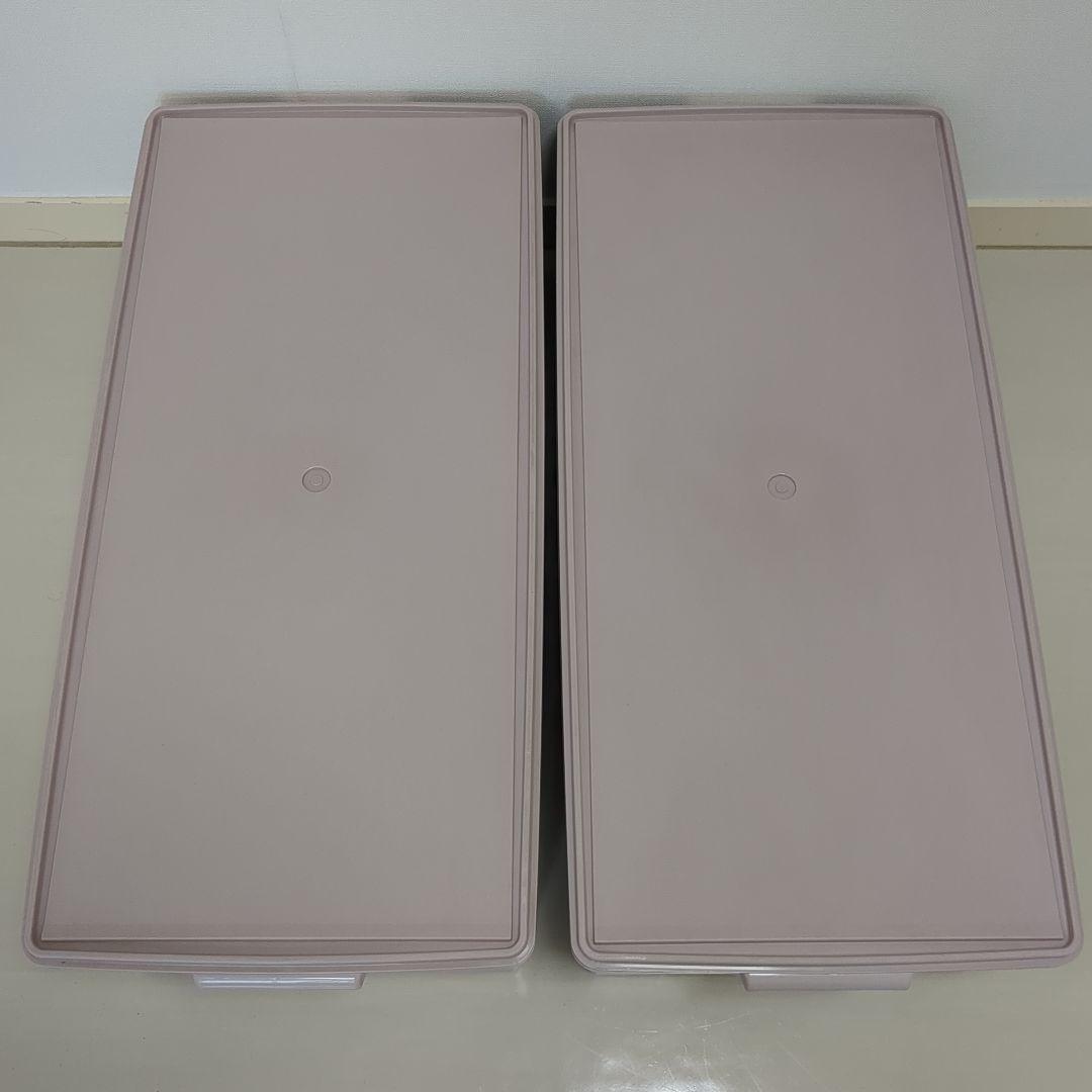 【2個セット】タッパーウェア　ディープロングスーパーケース　収納　ピンク