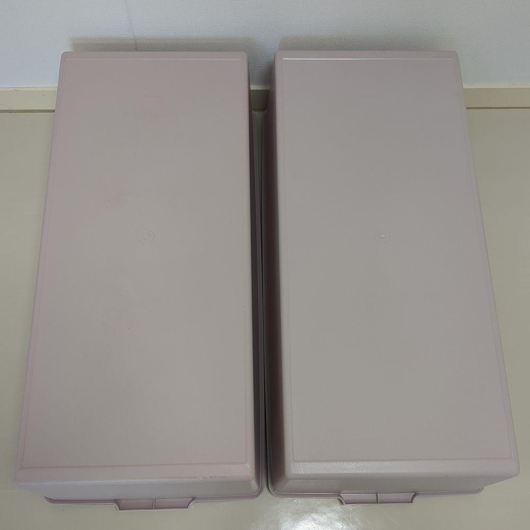 【2個セット】タッパーウェア　ディープロングスーパーケース　収納　ピンク