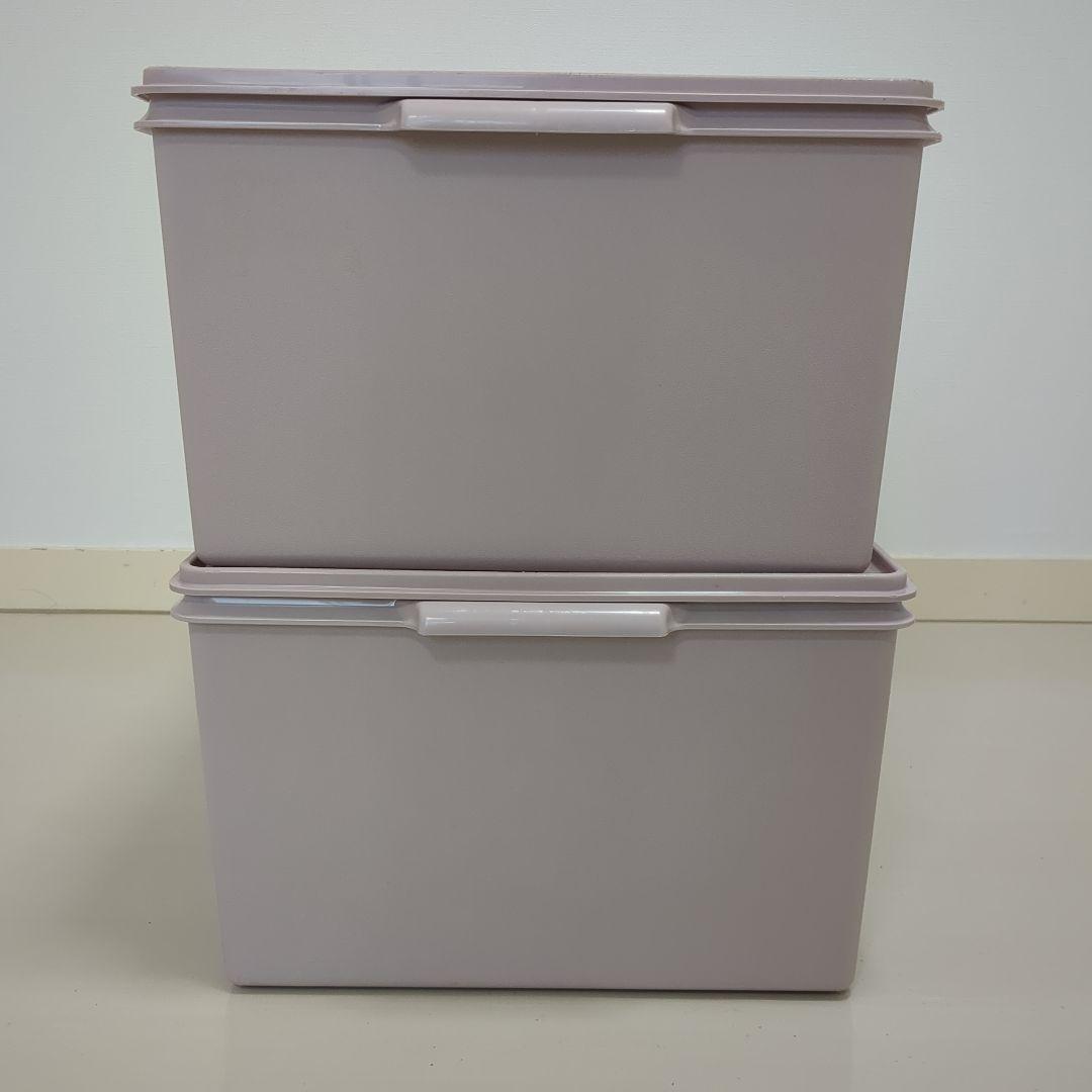 【2個セット】タッパーウェア　ディープロングスーパーケース　収納　ピンク