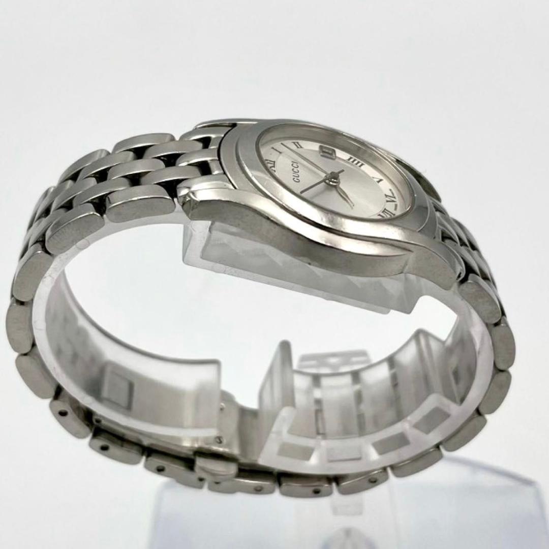 387 GUCCI グッチ 5500L 腕時計 デイト クォーツ シルバー文字盤