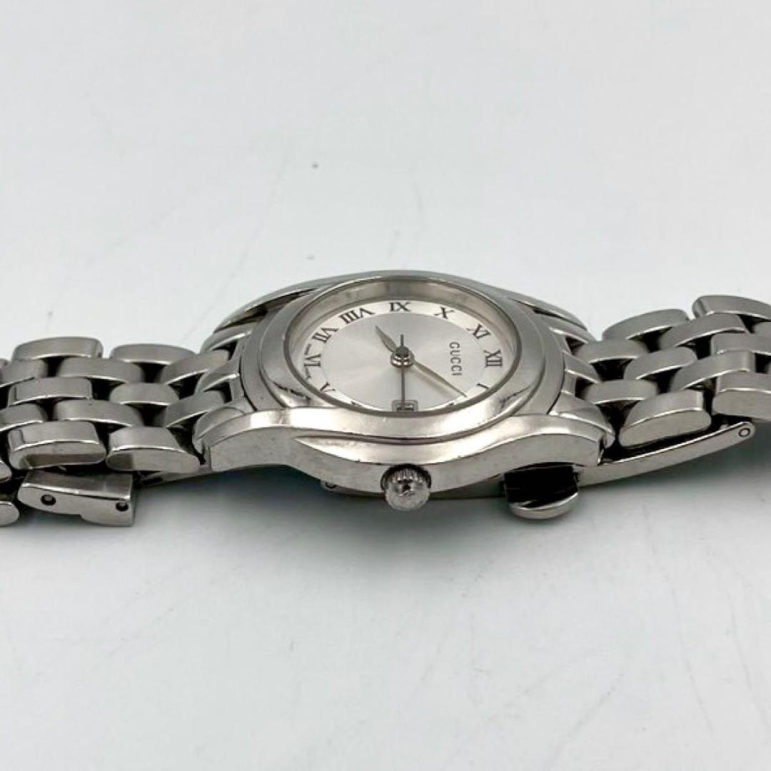 387 GUCCI グッチ 5500L 腕時計 デイト クォーツ シルバー文字盤