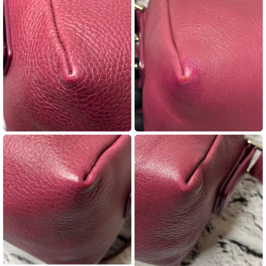 美品✨ヒロフ 現行モデル ヴィータ シボ革 Hロゴ ショルダーバッグ 斜め掛け