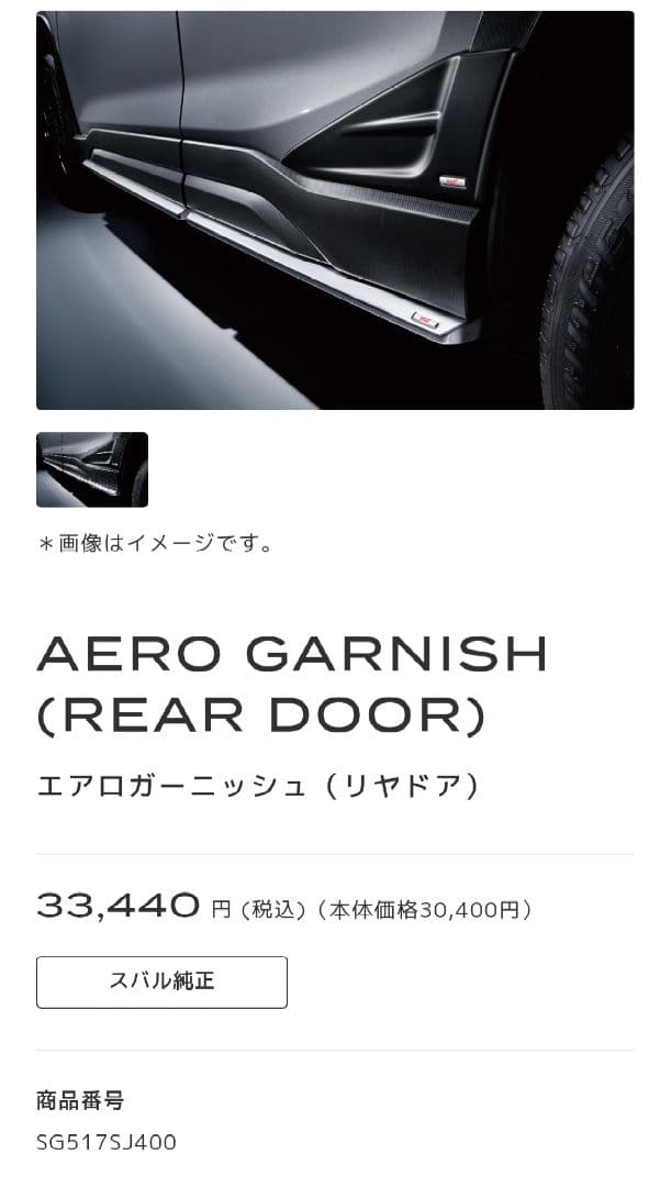 スバル エアロドアガーニッシュリアドア フォレスター(左右セット)