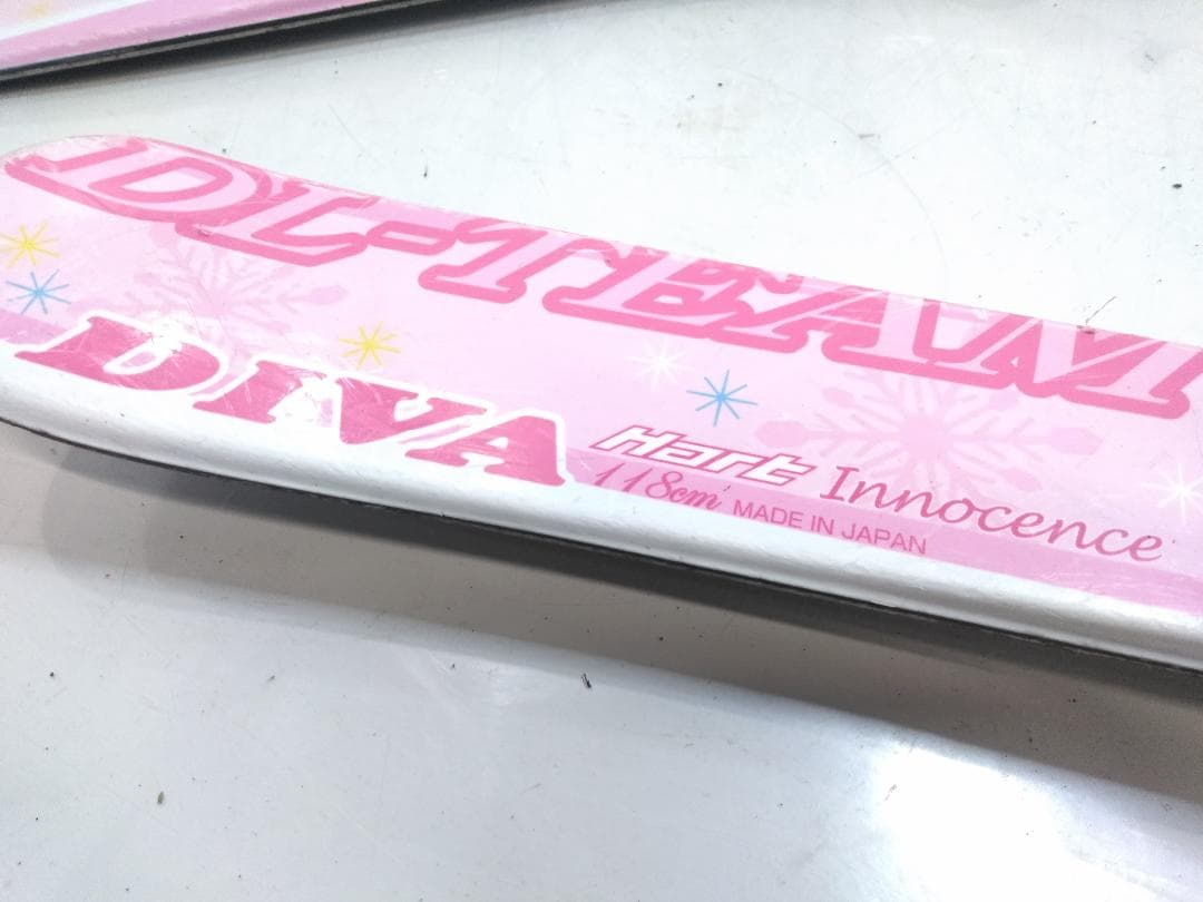 女の子 ジュニアスキー4点セット ハート 118cm ブーツ ゲン 22cm ◇