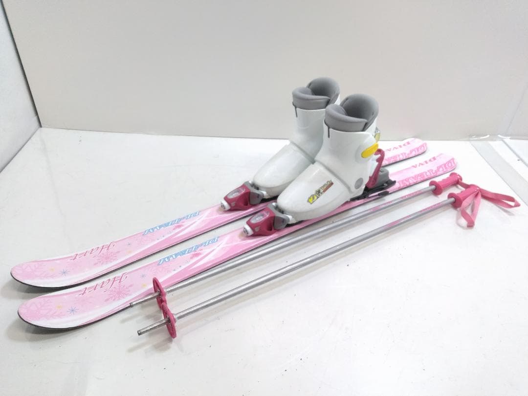 女の子 ジュニアスキー4点セット ハート 118cm ブーツ ゲン 22cm ◇