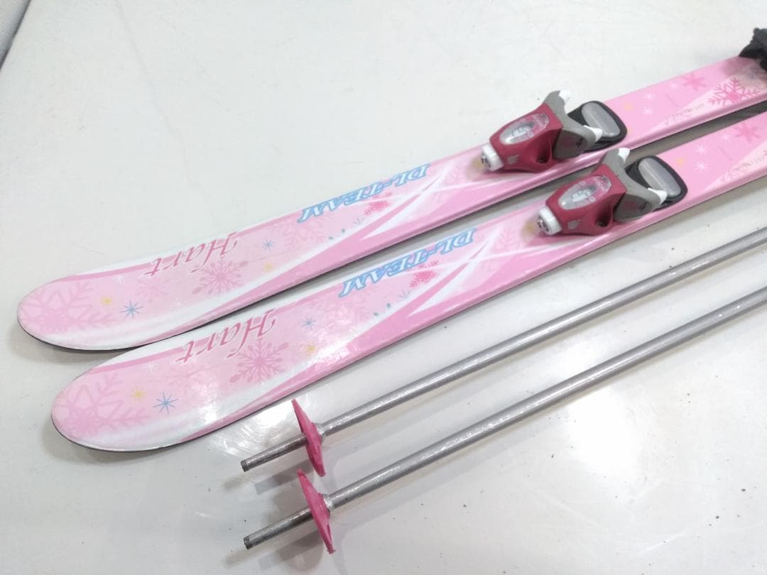 女の子 ジュニアスキー4点セット ハート 118cm ブーツ ゲン 22cm ◇