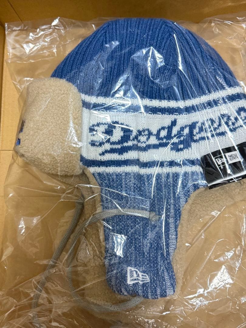 ニューエラ ニット帽 トラッパー ロサンゼルス ドジャース インディゴブルー