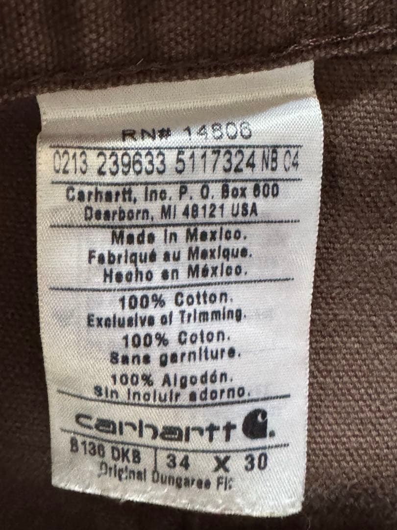 神フェード carhartt ダブルニーペインターパンツ W34 ブラウン