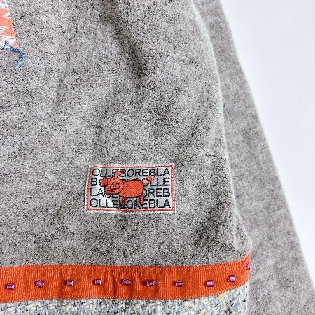 希少✨オレボレブラ チンチラモチーフ ぶたさん ロングコート 刺繍 ビジュー F