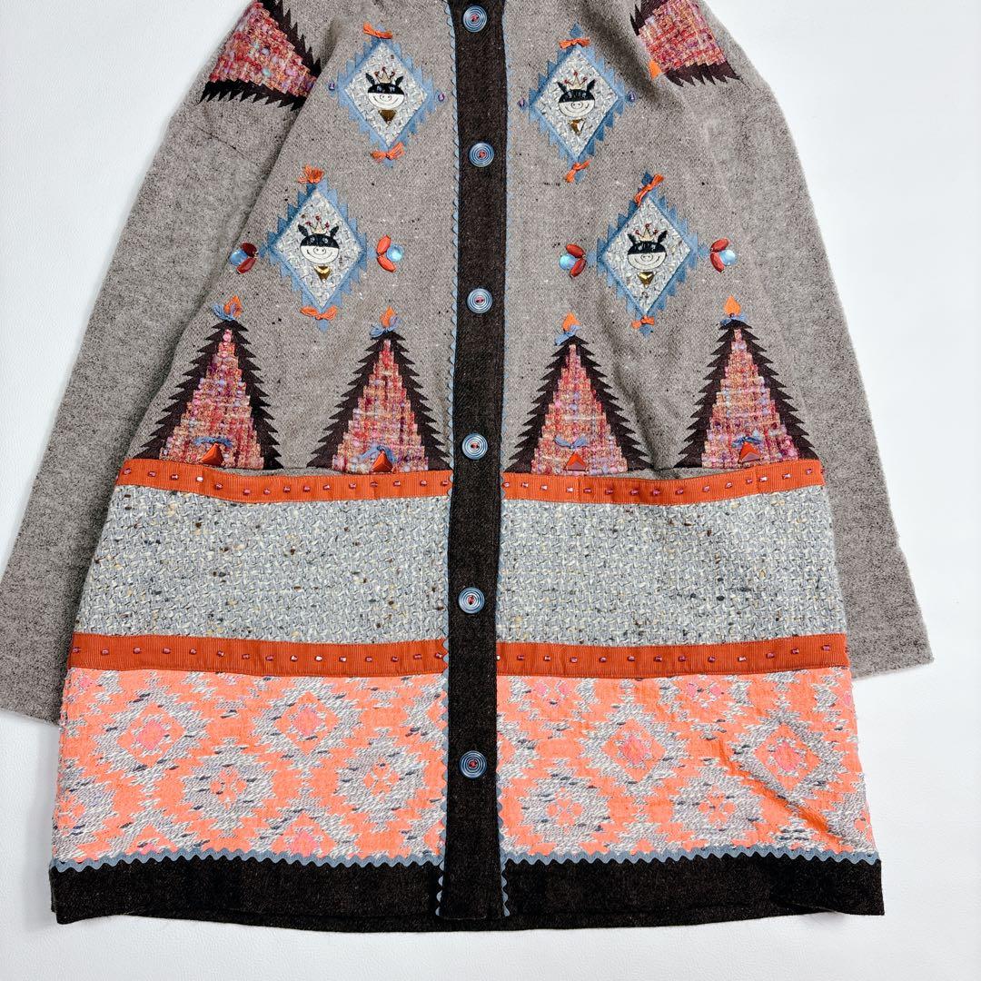 希少✨オレボレブラ チンチラモチーフ ぶたさん ロングコート 刺繍 ビジュー F