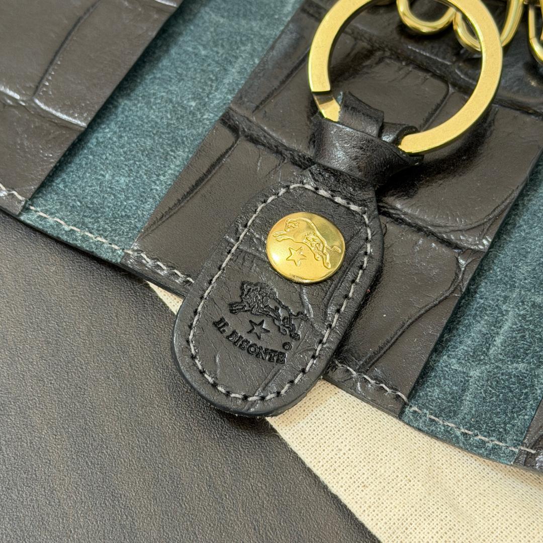 【新品未使用】イルビゾンテ キーケース ダークグレー クロコ柄