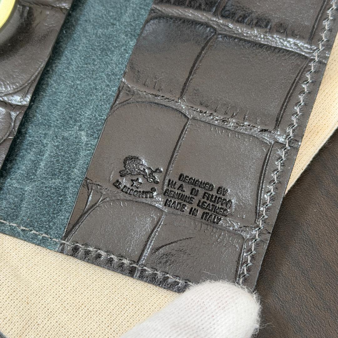 【新品未使用】イルビゾンテ キーケース ダークグレー クロコ柄