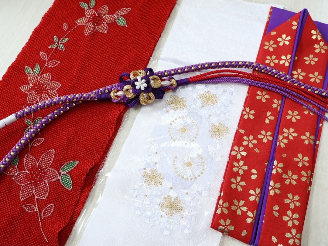 振袖セット 紫 絞り 芍薬