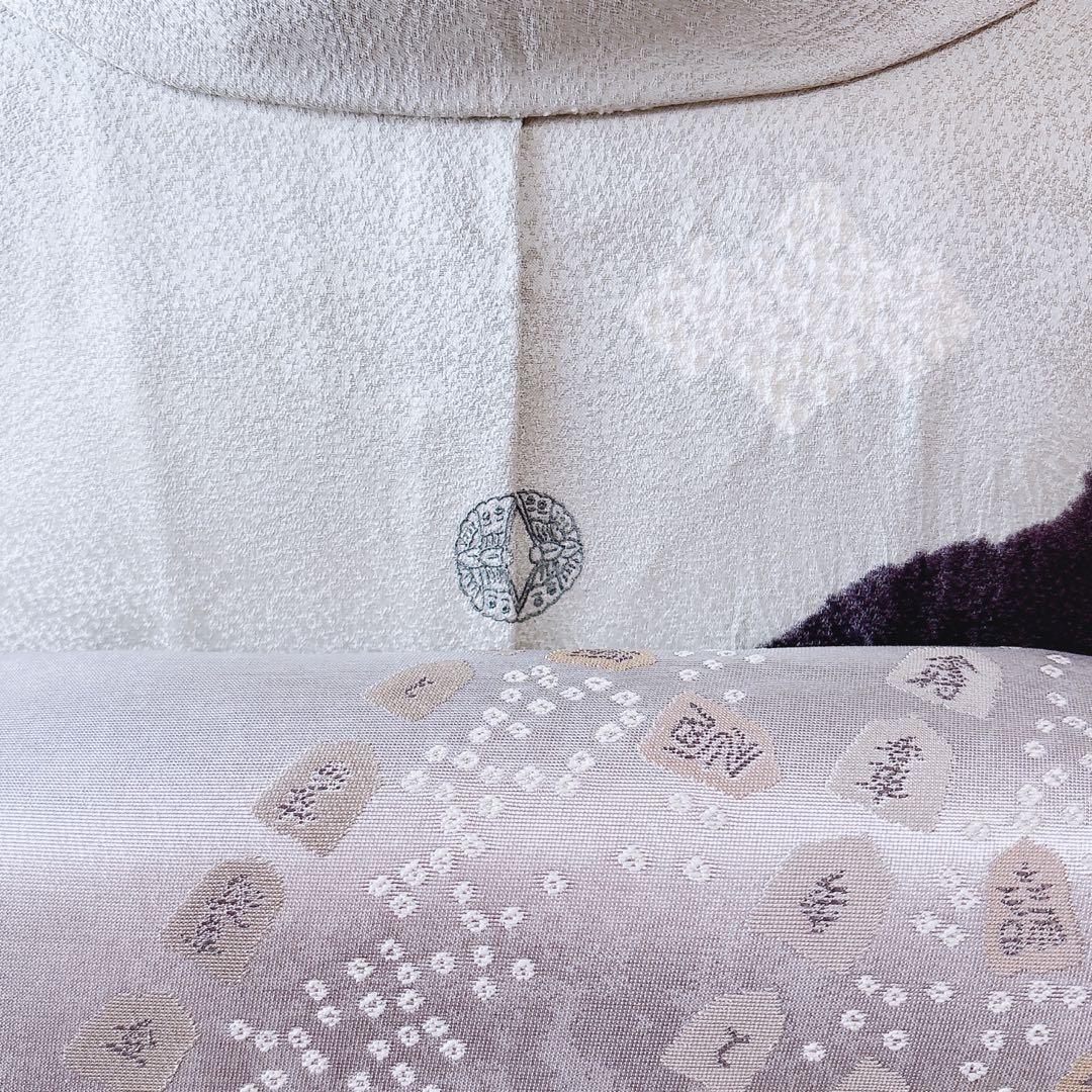 訪問着　一つ紋　フルセット　裄69 絞り 卒業式　入学式　お宮参　袋帯 M