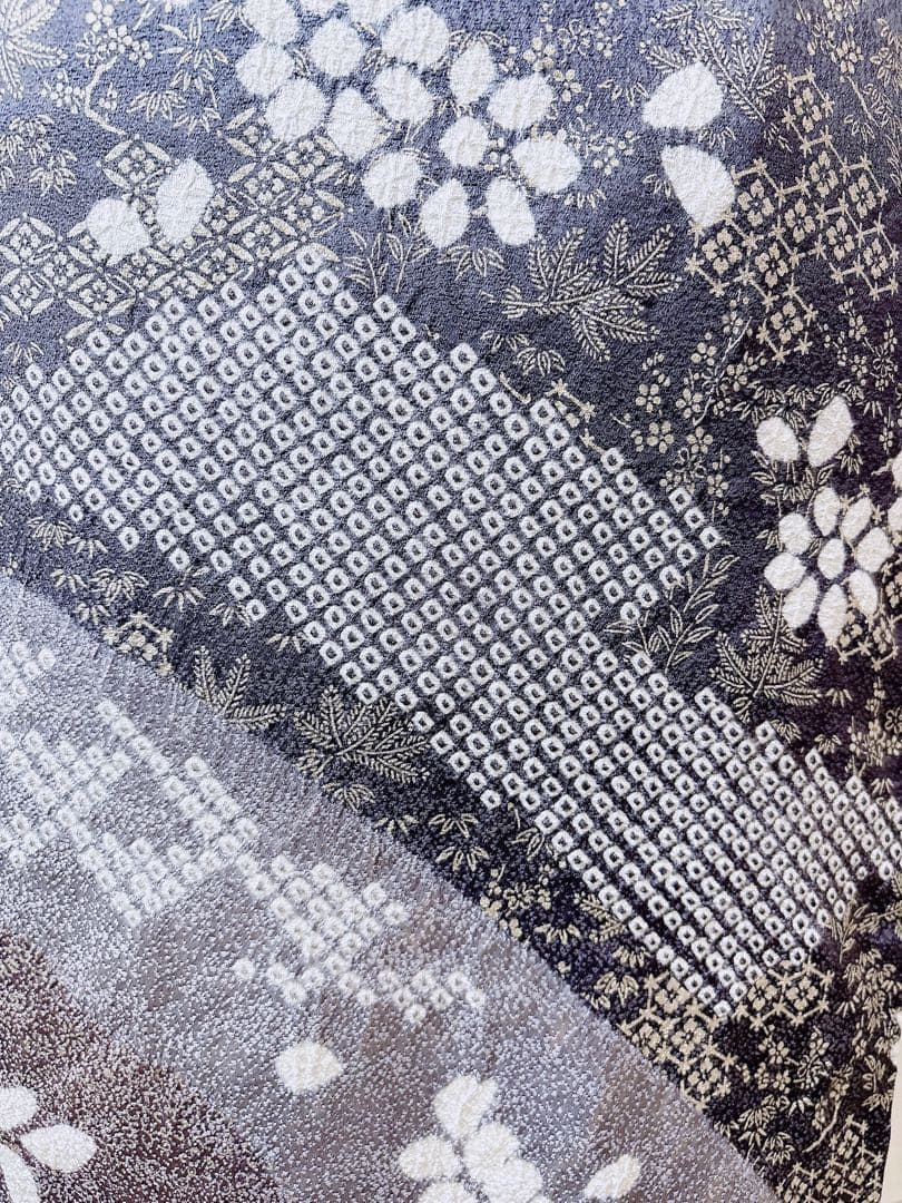 訪問着　一つ紋　フルセット　裄69 絞り 卒業式　入学式　お宮参　袋帯 M