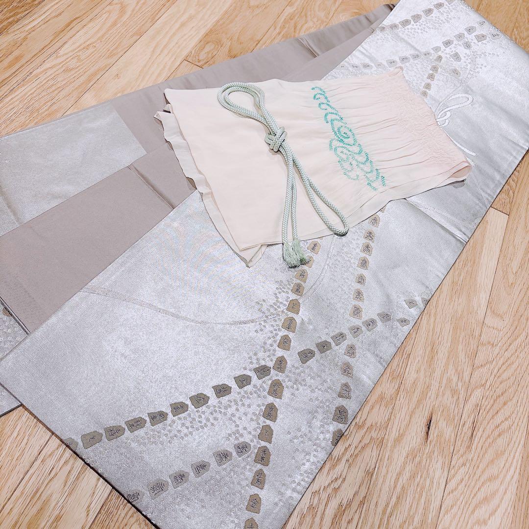 訪問着　一つ紋　フルセット　裄69 絞り 卒業式　入学式　お宮参　袋帯 M