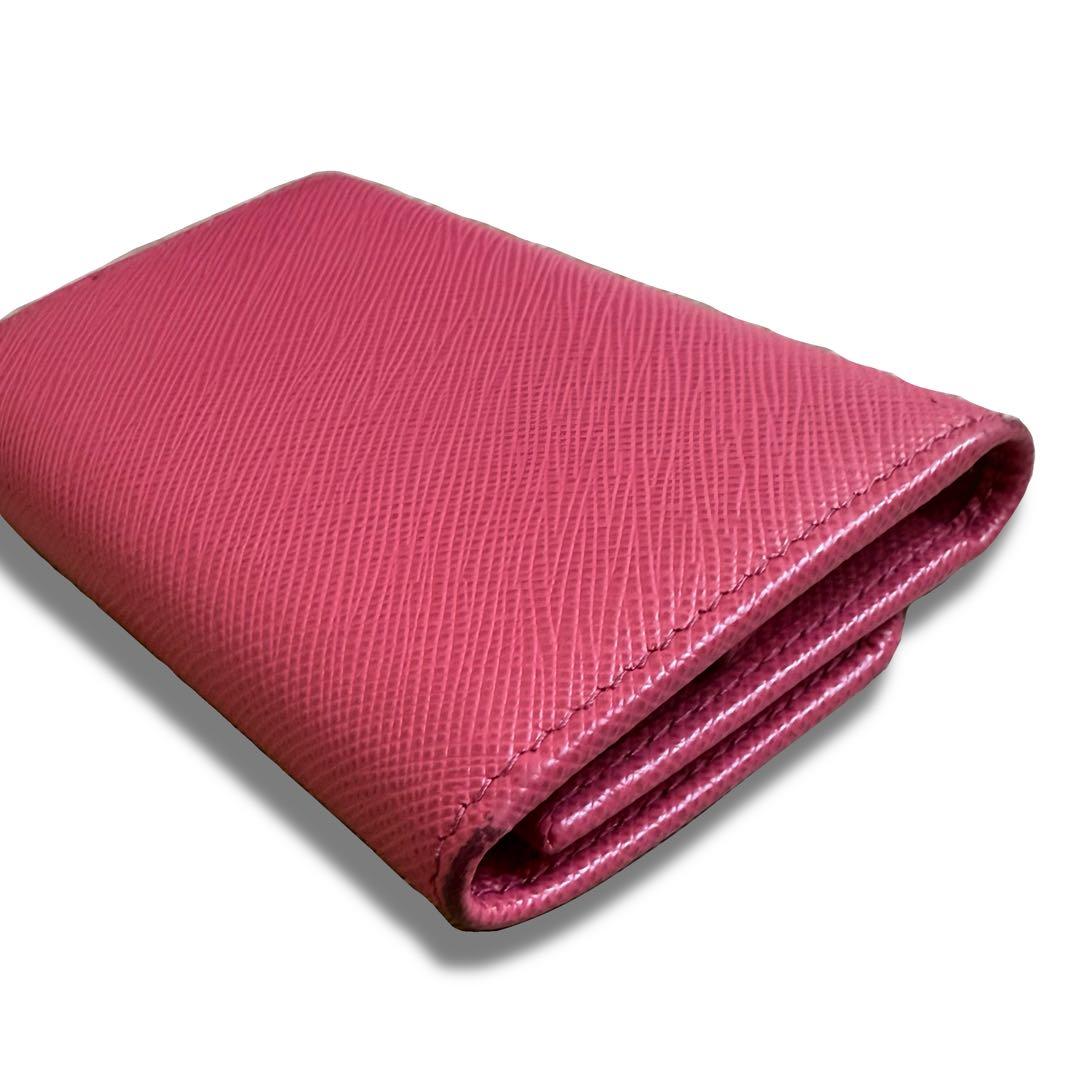 【美品】PRADA　サフィアーノレザーキーケース　4連　ピンク