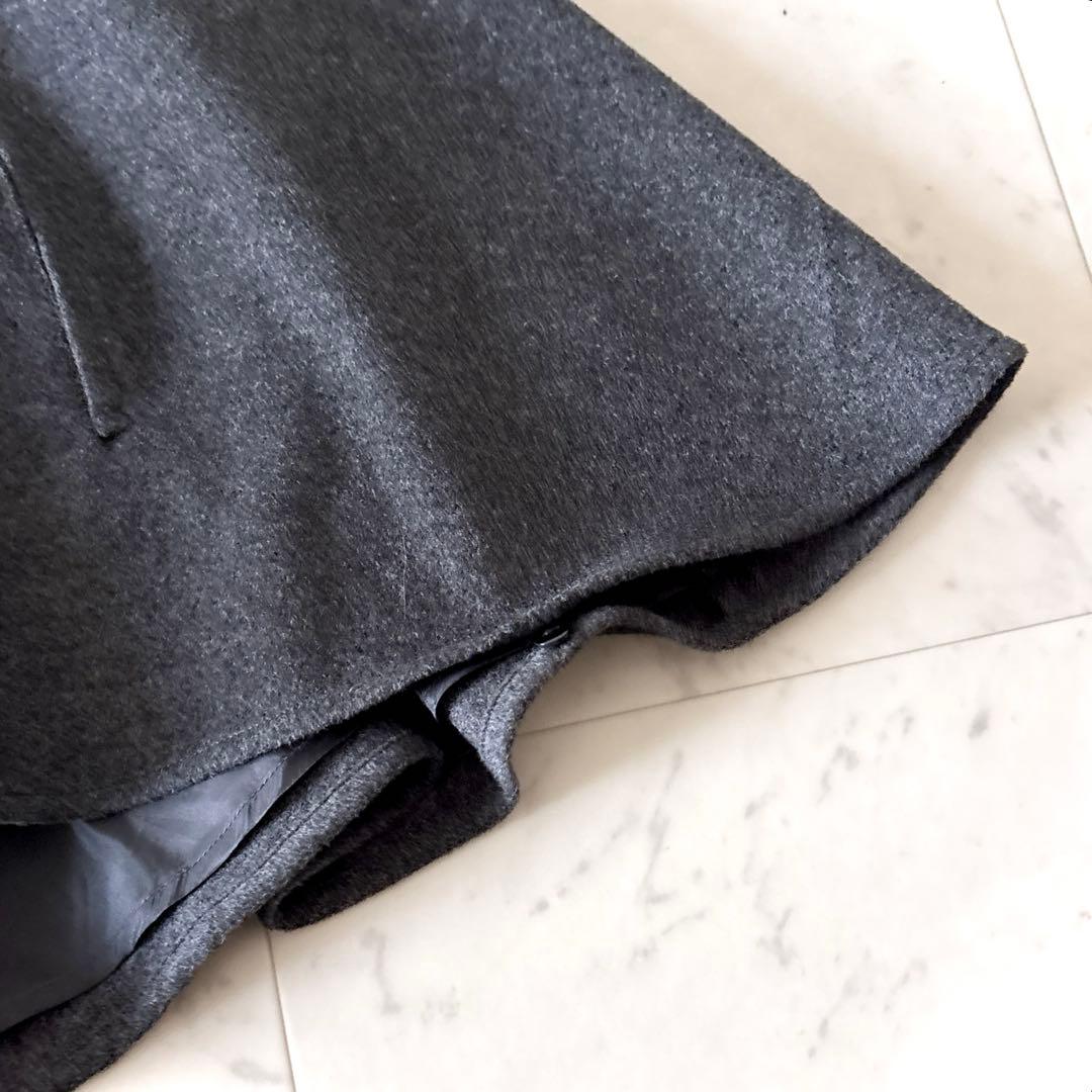 極美品 アマカ AMACA フォックスファー 2way ウールポンチョ コート