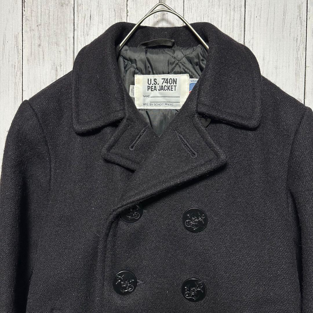 【Shott U.S.740N】ピーコート☆USA製　黒　16 ピージャケット
