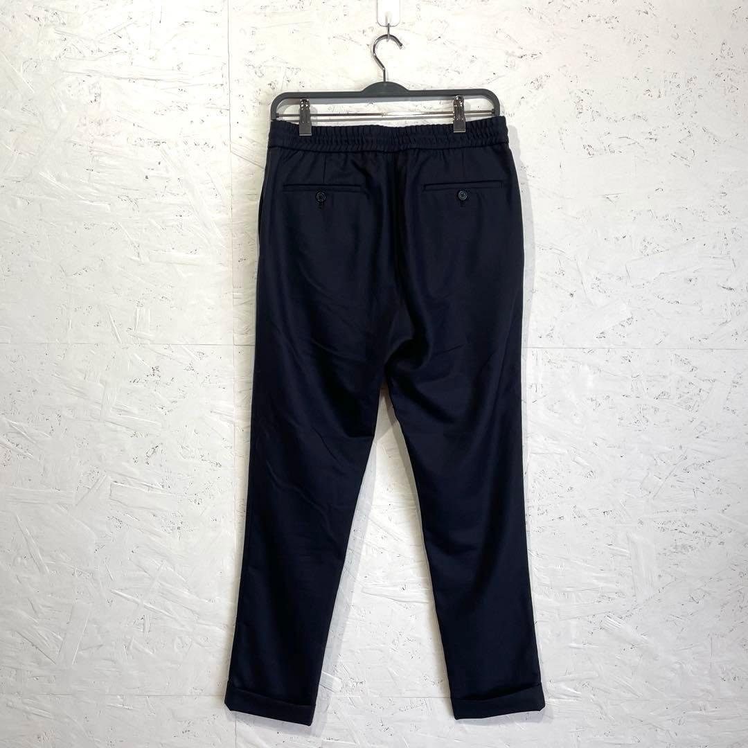 日本製【Paul Smith】ウールイージーパンツスラックス　ネイビー　M