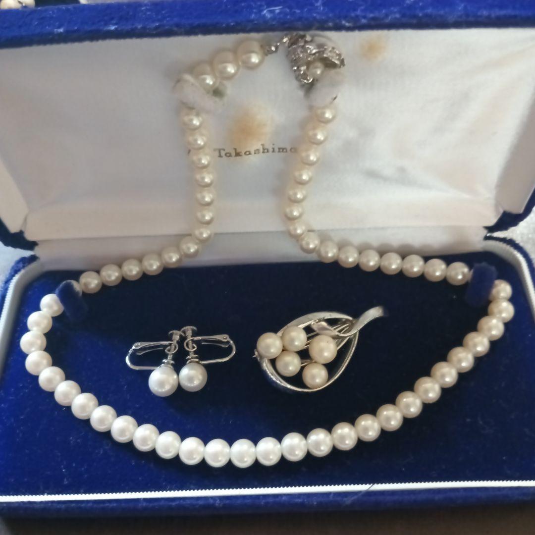 遺品整理生前整理アクセサリー纏め売りパールセットSV925ネックレスネクタイピン