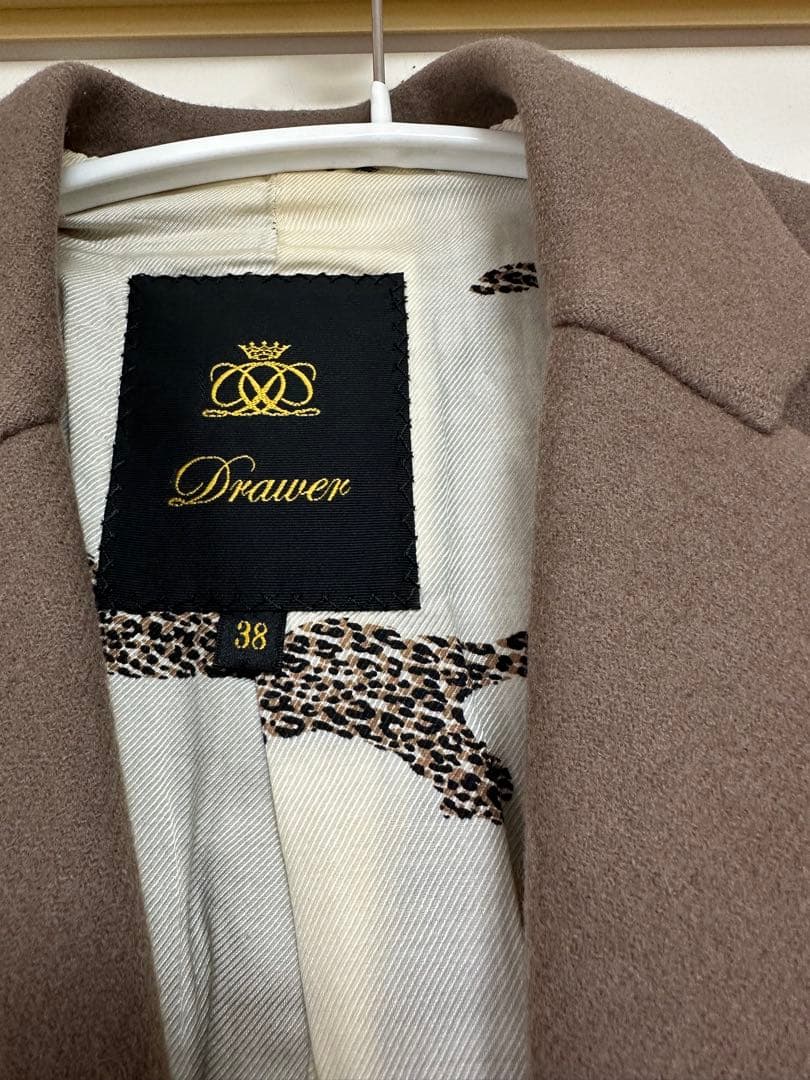 Drawer ドゥロワー 裏地レオパード チェスターコート　38