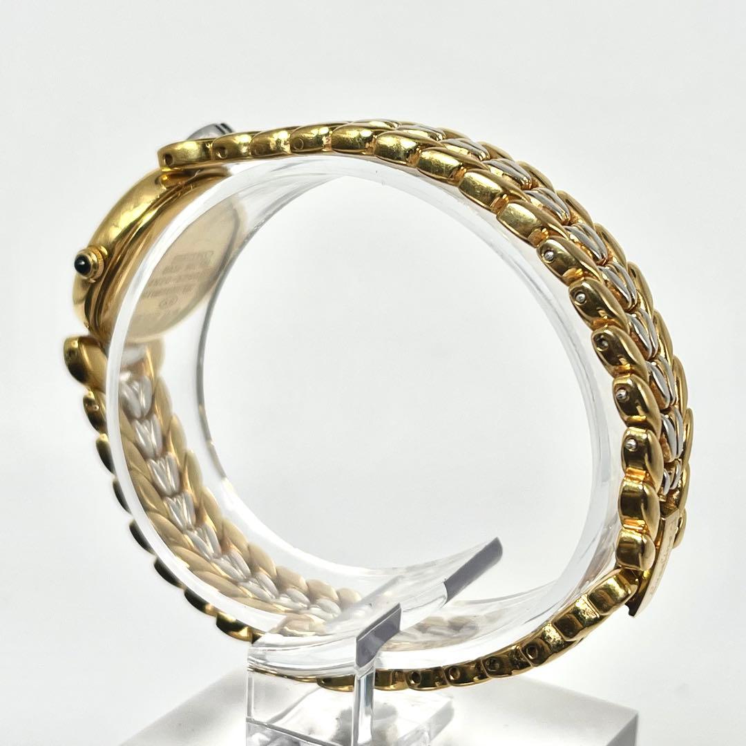 【稼働品】セイコー エクセリーヌ ゴールドベゼル クォーツ 腕時計 4Pストーン