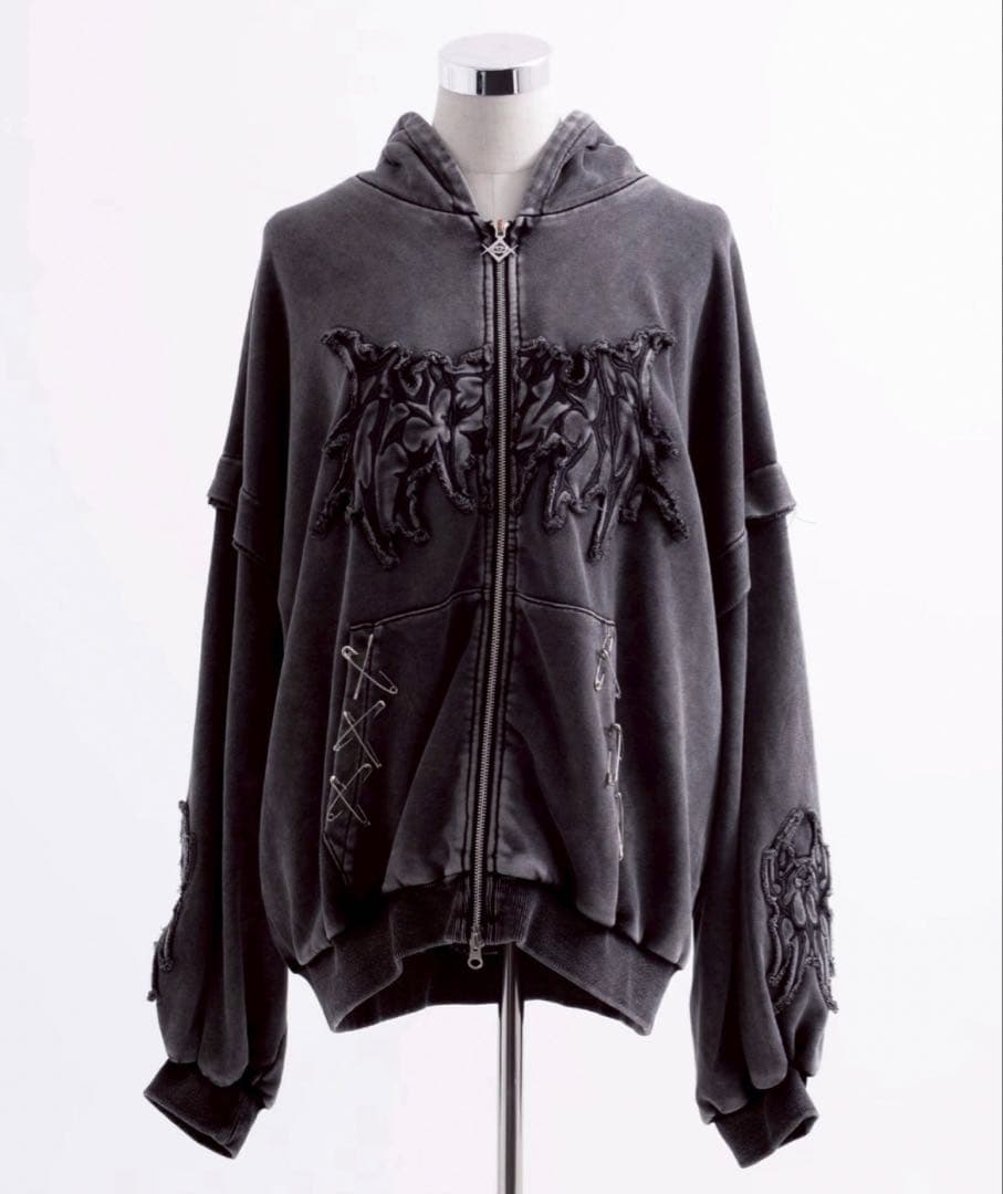 レフレム　猫耳zipパーカー　ジップアップパーカー　グレー