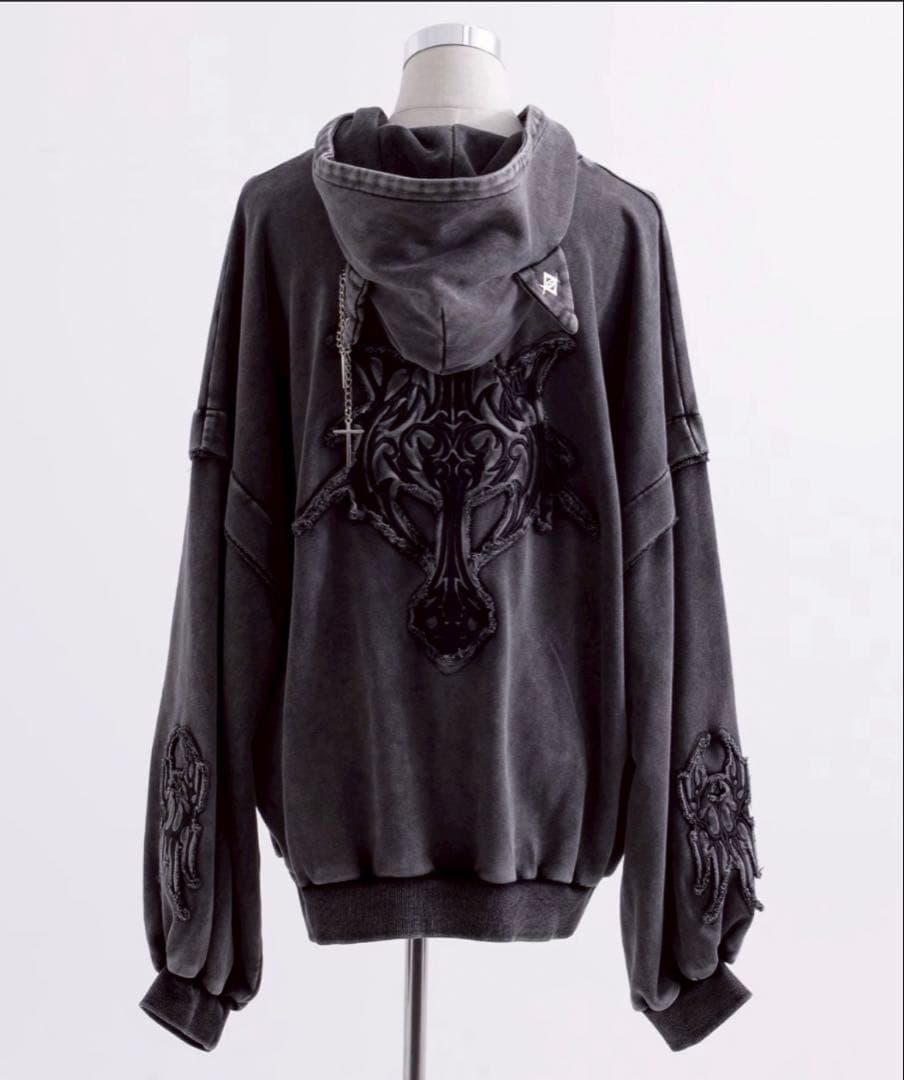 レフレム　猫耳zipパーカー　ジップアップパーカー　グレー