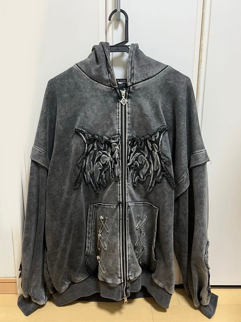 レフレム　猫耳zipパーカー　ジップアップパーカー　グレー