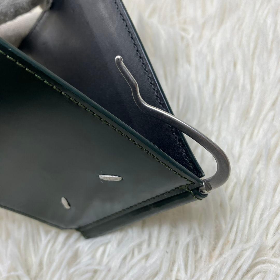 ✨未使用級美品✨マルジェラ　マネークリップ　小銭入れ　ステッチ　緑