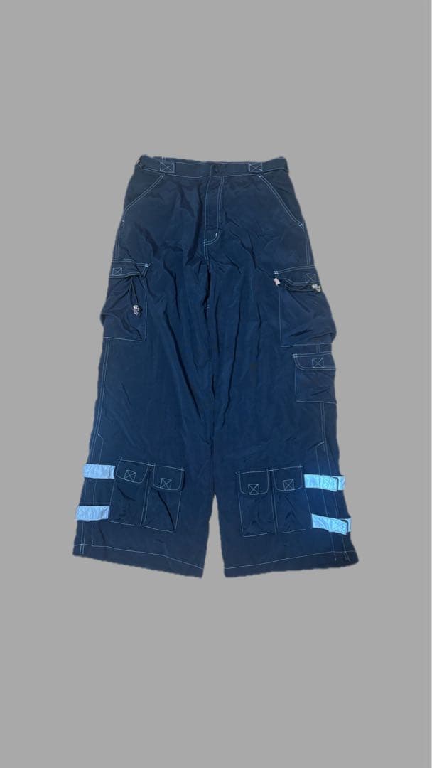 (いか)macgear レイブパンツ ナイロン ブラック y2k