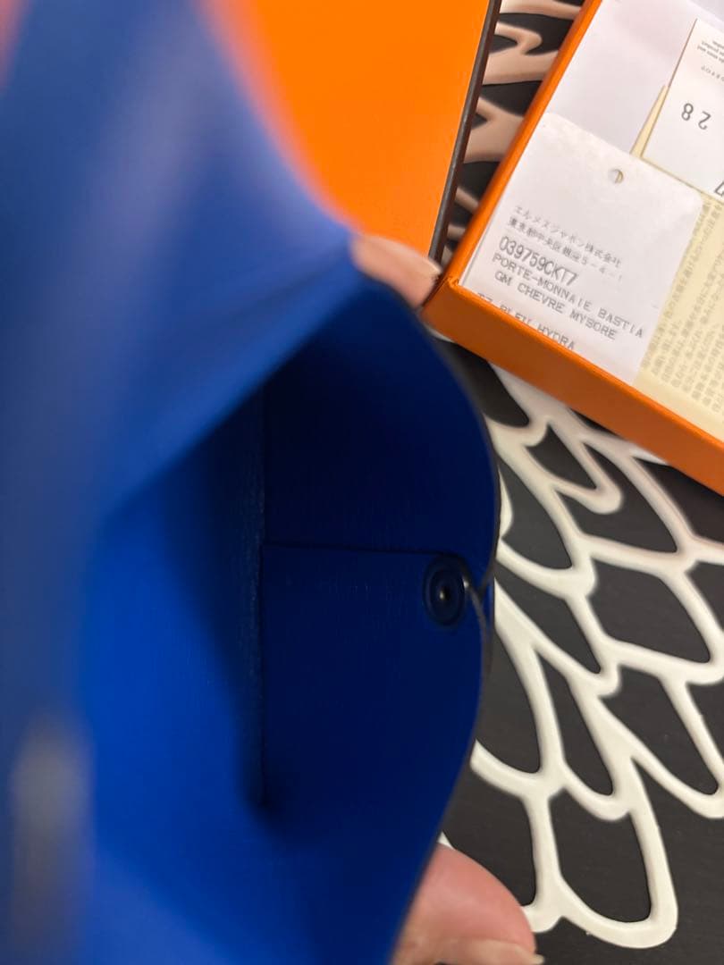 専用ページ、、、HERMES バスティア　青 レザー ケース