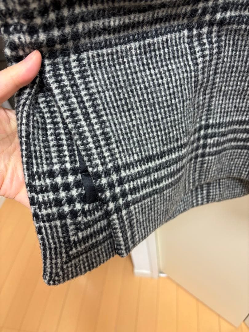 グレー系チェック オーバーサイズ チェスターコート