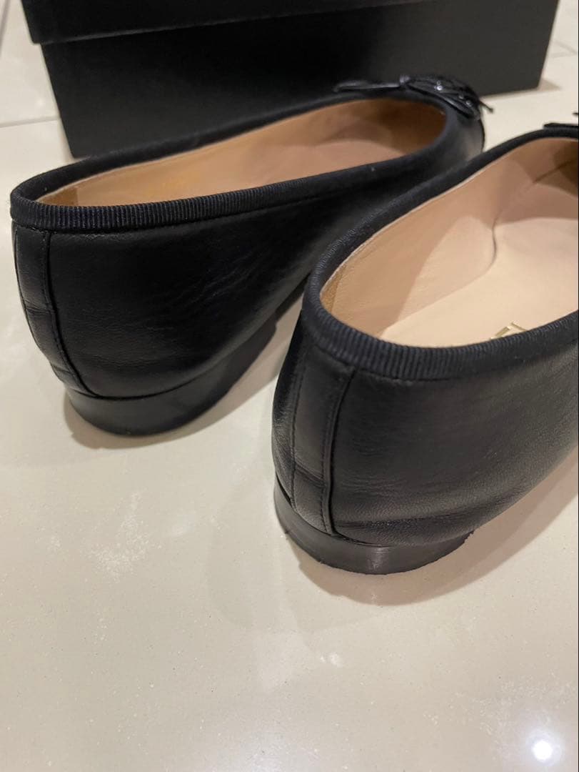 CHANEL バレエシューズ フラット リボン　37.5