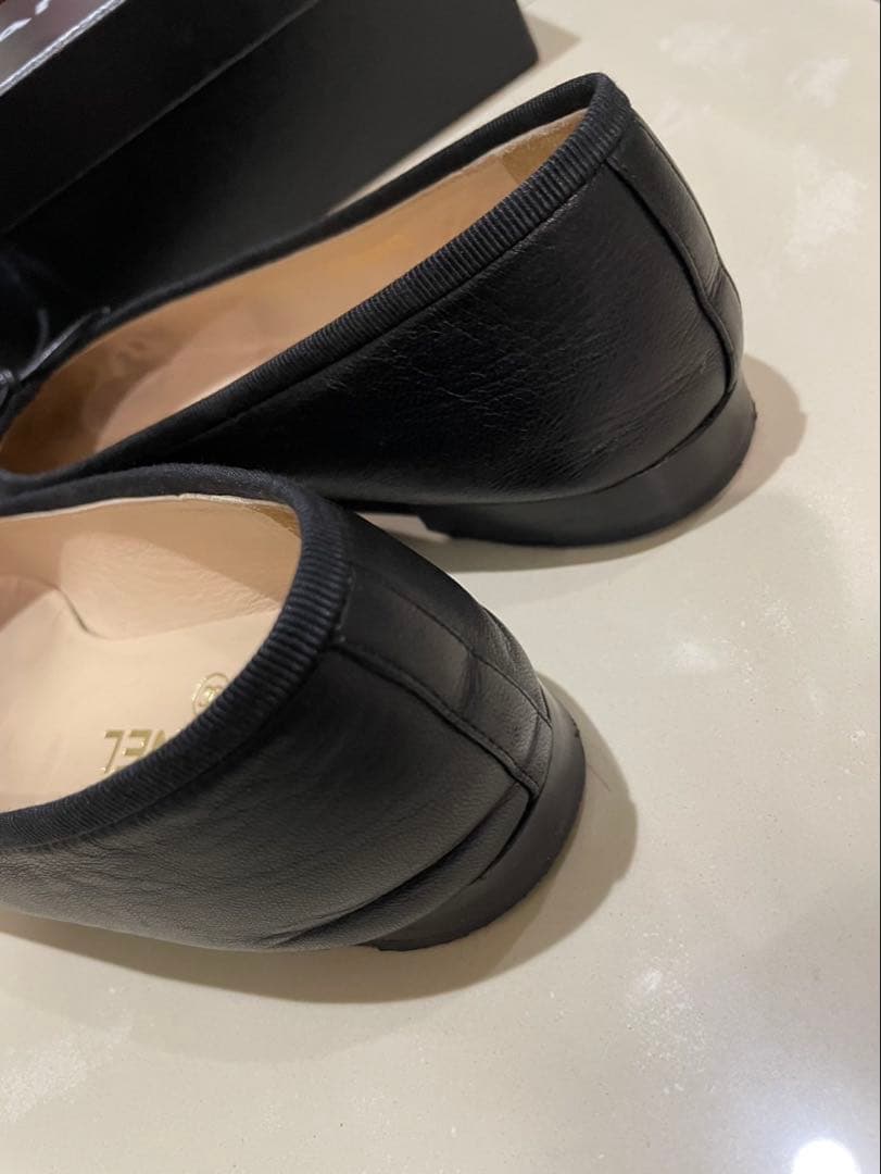 CHANEL バレエシューズ フラット リボン　37.5