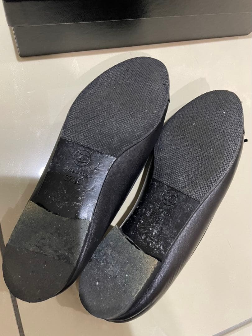 CHANEL バレエシューズ フラット リボン　37.5