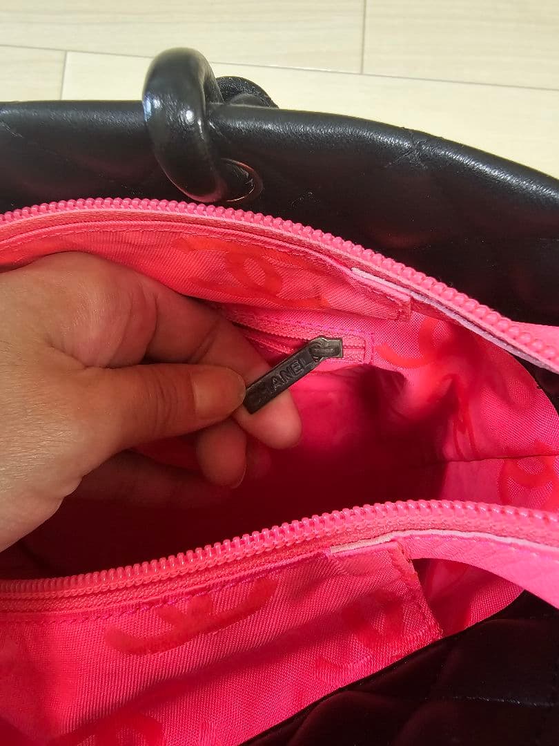 *超美品* CHANEL キルティング カンボンライン トートバッグ