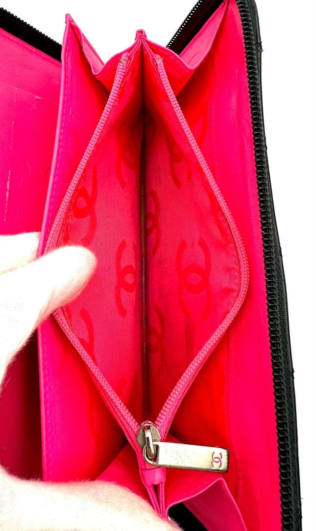 【あいあい様】専用カンボンライン ラウンドファスナー オーガナイザー 黒×ピンク