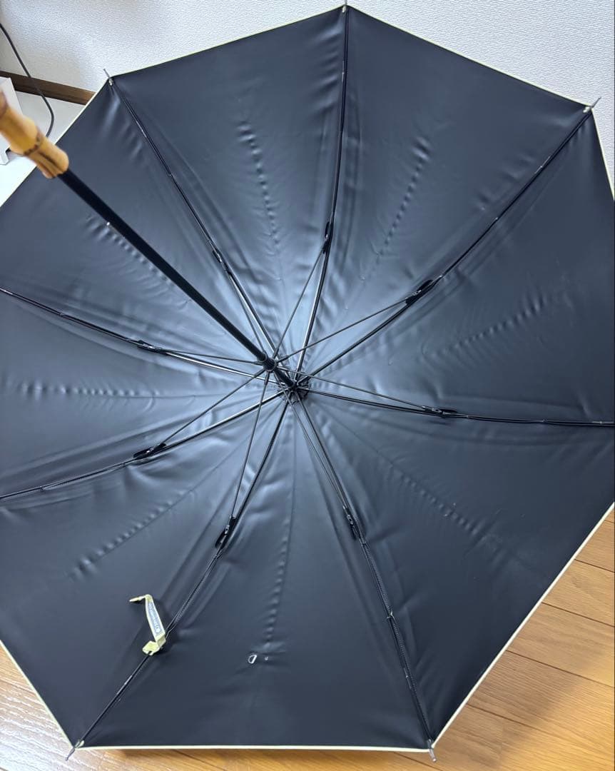 サンバリア100 長傘 Mサイズ チェック イエロー 竹手元