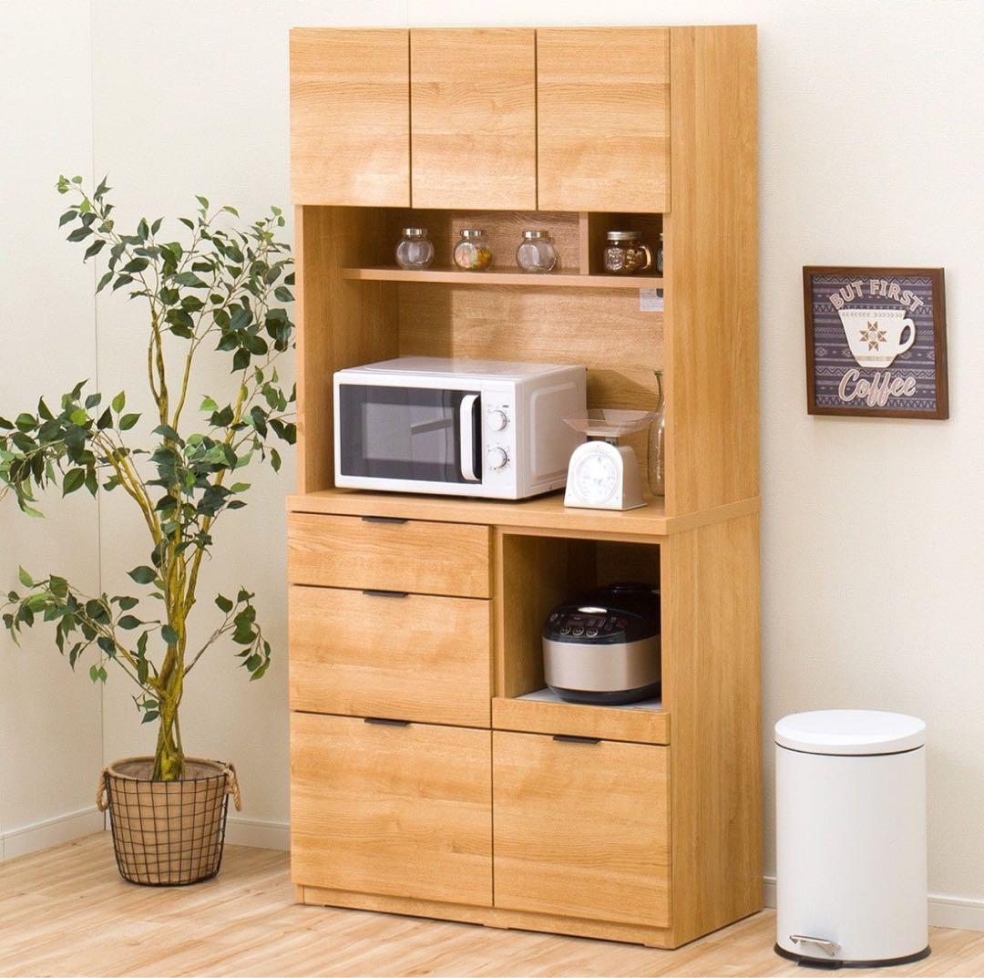 値下げ！【ニトリ】キッチンボード (エトナ 90KB LBR) ライトブラウン