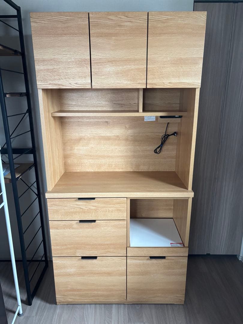 値下げ！【ニトリ】キッチンボード (エトナ 90KB LBR) ライトブラウン