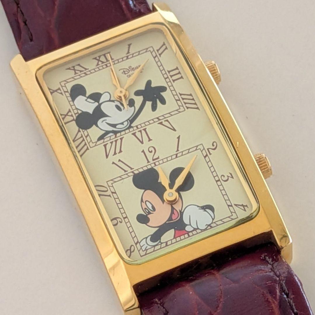 動作○ Vintage Disney Mickey Minnie 腕時計 希少