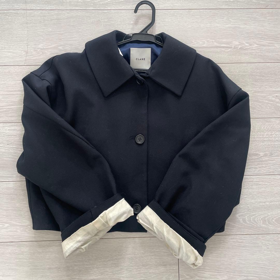 CLANE バルキースリーブクロップドジャケット