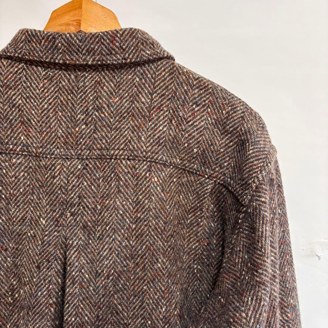 美品80sエルエルビーン　USA製　ヘリンボーンネップツイードジャケット　ウール