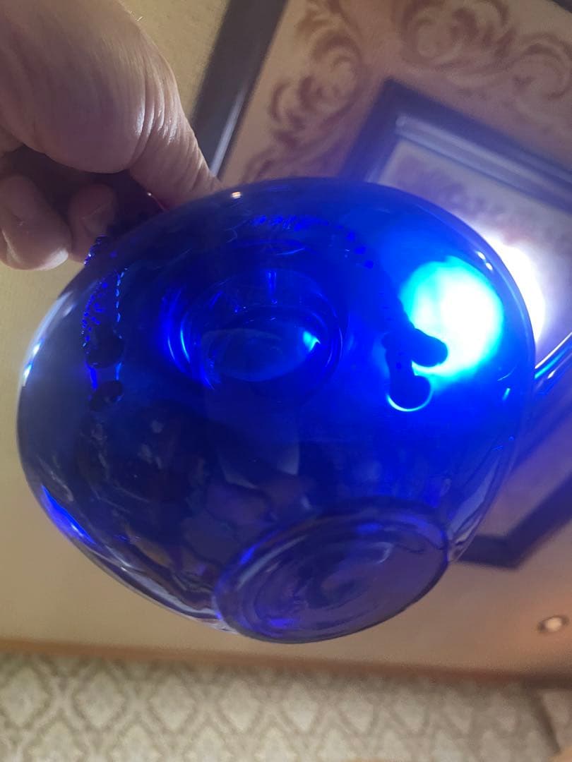 長崎ガラス　瑠璃色ガラス　ちろり×1 杯×5