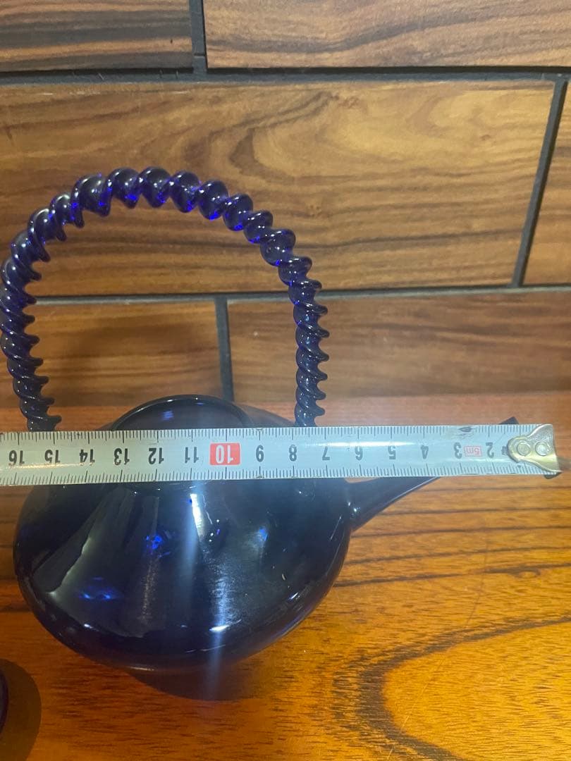 長崎ガラス　瑠璃色ガラス　ちろり×1 杯×5