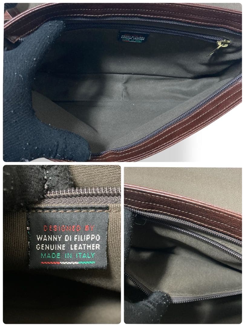 【ヴィンテージ】イルビゾンテ　ショルダーバッグ　レザー　ロゴ型押し　ブラウン